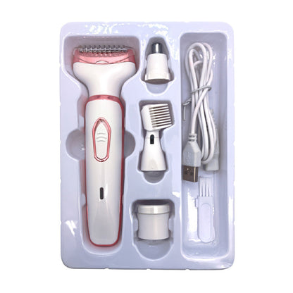 💆‍♀️50% OFF NOW! 4‑In‑1 Electric Cordless Lady Body Hair Shaver – USB Rechargeable Multi‑Head Women Grooming Kit, Painless Shaving for Body, Armpit, Bikini Line & Facial Hair
