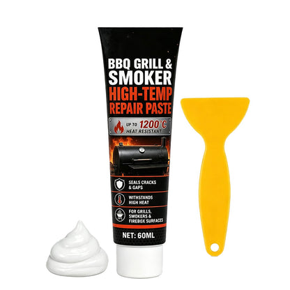 🔥50% OFF NOW! 60ml High‑Temp BBQ Grill and Smoker Repair Paste, Heat‑Resistant Sealant with Scraper, Crack Sealing Mending Compound for Barbecue & Smoker Ovens