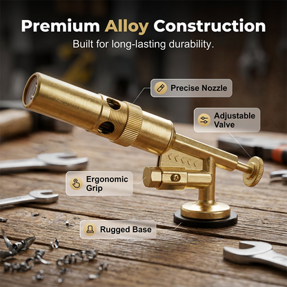 🔥50% OFF NOW! Portable Multi‑Function Invertible Butane Torch‑Electronic Instant Ignition Brass Blow Torch, Adjustable Flame Tool for Camping, Cooking, Soldering & Outdoor Use