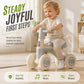 🚼50% OFF NOW! Baby Toddler Balance Bike‑ Anti‑Tip 4‑Wheel Kids Walking Toy with Music & Light, Silent‑Wheel No‑Pedal Baby Ride‑On for Indoor Early Walking Training