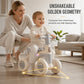 🚼50% OFF NOW! Baby Toddler Balance Bike‑ Anti‑Tip 4‑Wheel Kids Walking Toy with Music & Light, Silent‑Wheel No‑Pedal Baby Ride‑On for Indoor Early Walking Training