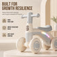🚼50% OFF NOW! Baby Toddler Balance Bike‑ Anti‑Tip 4‑Wheel Kids Walking Toy with Music & Light, Silent‑Wheel No‑Pedal Baby Ride‑On for Indoor Early Walking Training