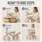 🚼50% OFF NOW! Baby Toddler Balance Bike‑ Anti‑Tip 4‑Wheel Kids Walking Toy with Music & Light, Silent‑Wheel No‑Pedal Baby Ride‑On for Indoor Early Walking Training