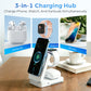 🔋50% OFF NOW! 3‑in‑1 Foldable Magnetic Wireless Charging Stand, Strong Magnetic Lock Fast Charger Station for Phone, Smart Watch & Earbuds, Portable Multi‑Device Charging Dock