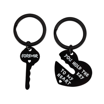 💞50% OFF NOW! Romantic Couple Keychain Set‑Eternal Heart Interlocking Key & Heart Matching Keyrings, Laser‑Engraved Rust‑Resistant Steel Couple Gift for Anniversary & Valentine’s Day