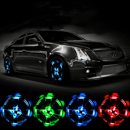 🚗50% OFF NOW! Weatherproof LED Tyre Wheel Lights – Multi‑Color Auto Wheel Hub LED Lamp, Long‑Battery Car Tire Decor Lights, IP67 Waterproof Safety Night Warning Light for Vehicle Styling