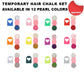 🌈50% OFF NOW! Temporary Hair Chalk Set for Girls, 12 Colors Non‑Toxic Washable Hair Color Chalk Kit with Spray Bottle, Vibrant Temporary Hair Dye for Kids Party, Cosplay & Birthday Gifts