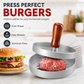 🍔50% OFF NOW! Burger Press with Wooden Handle, Aluminum Hamburger Patty Maker, Makes Uniform Even‑Shape Beef Patties, Easy Release Burger Mold for Home BBQ & Kitchen Cooking