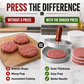 🍔50% OFF NOW! Burger Press with Wooden Handle, Aluminum Hamburger Patty Maker, Makes Uniform Even‑Shape Beef Patties, Easy Release Burger Mold for Home BBQ & Kitchen Cooking