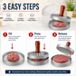 🍔50% OFF NOW! Burger Press with Wooden Handle, Aluminum Hamburger Patty Maker, Makes Uniform Even‑Shape Beef Patties, Easy Release Burger Mold for Home BBQ & Kitchen Cooking