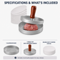 🍔50% OFF NOW! Burger Press with Wooden Handle, Aluminum Hamburger Patty Maker, Makes Uniform Even‑Shape Beef Patties, Easy Release Burger Mold for Home BBQ & Kitchen Cooking