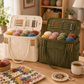 🧶50% OFF NOW! Canvas Yarn Storage Bag with Needle Pockets‑Spacious Knitting & Crochet Organizer Tote, Multi‑Pocket Yarn Carrier for Craft Supplies & Wool Balls