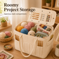 🧶50% OFF NOW! Canvas Yarn Storage Bag with Needle Pockets‑Spacious Knitting & Crochet Organizer Tote, Multi‑Pocket Yarn Carrier for Craft Supplies & Wool Balls