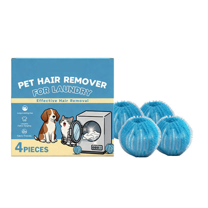 🐾50% OFF NOW! Reusable Pet Hair Remover Laundry Balls, 4‑Pack Washing Machine Hair Catcher, Effective Lint & Fur Trapper for Dog Cat Pet Hair on Clothing & Bedding