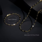 ✨50% OFF NOW! Sparkling Jewelry Set for Men – Gold Tone Black Crystal Necklace & Bracelet Set, Elegant Hip Hop Mens Jewelry for Party, Wedding & Daily Wear