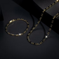 ✨50% OFF NOW! Sparkling Jewelry Set for Men – Gold Tone Black Crystal Necklace & Bracelet Set, Elegant Hip Hop Mens Jewelry for Party, Wedding & Daily Wear