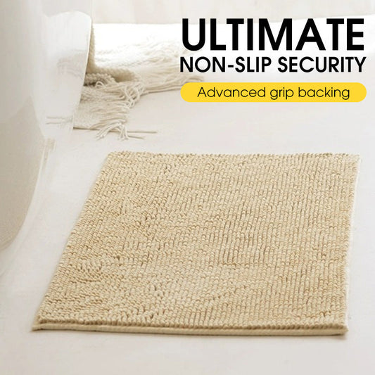 🛁50% OFF NOW! Chenille Bathroom Absorbent Anti-Slip Floor Mat – Soft Quick Dry Shower Rug, Water Absorbing Bath Mat for Bathroom, Kitchen & Entrance