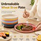 🍽️50% OFF NOW! Unbreakable Wheat Straw Dinner Plates – Reusable Shatter‑Resistant Eco‑Friendly Dining Plates, Stackable Microwave Safe Plates for Kitchen Camping Picnic