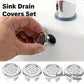 🚰50% OFF NOW! Round Bathroom Sink Basin Overflow Hole Cover Set, Anti‑Clog Sink Drain Overflow Insert, Decorative Replacement Cap for Bathroom Vanity Sink Basin