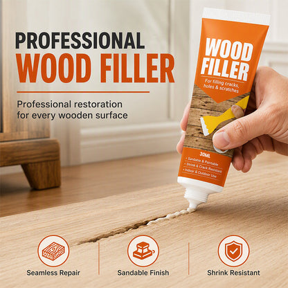 🔥50% OFF NOW! Professional Wood Filler for Cracks Holes & Scratches, Sandable Paintable Wood Repair Paste, Shrink‑Resistant Wood Putty for Indoor & Outdoor Wooden Surfaces Restoration