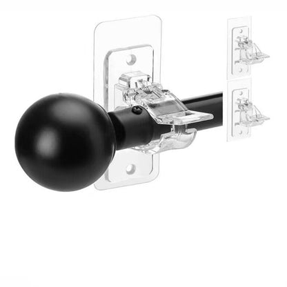 50% OFF NOW! No‑Drill Curtain Rod Brackets, Self‑Adhesive Transparent Curtain Rod Holders, Punch‑Free Wall Mount Clips for Curtain Rod, No Screw No Damage for Home Window Decoration