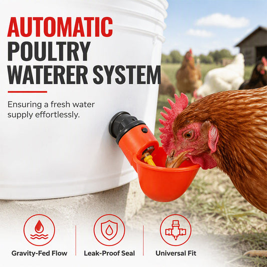 🐔50% OFF NOW! Gravity‑Fed Automatic Chicken Waterer Cups‑ Leak‑Proof Poultry Water Drinking Bowls, Universal Auto Watering System for Chickens, Ducks & Backyard Birds