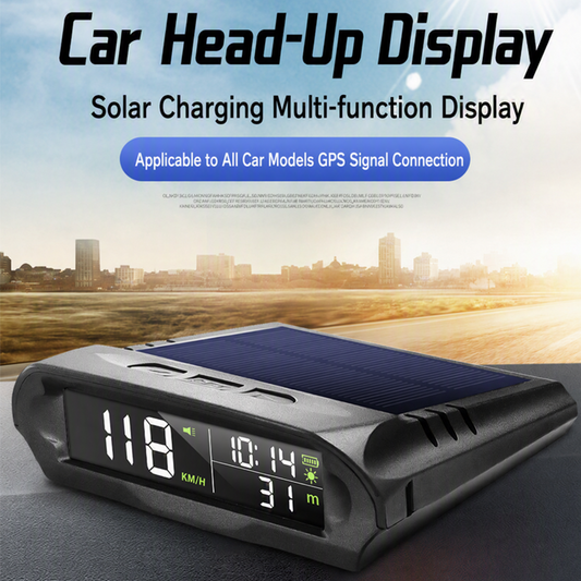 🚗50% OFF NOW! Solar Car GPS Head‑Up Display‑ Wireless Solar Powered HUD Speedometer, Multi‑Function GPS Digital Display Fits All Vehicle Models