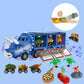 🦖50% OFF NOW! Interactive Dinosaur Transporter Toy Truck, Dinosaur Storage Carrier Truck with Lights & Music, Pull‑Back Mini Dino Cars & Dino Figures, Kids Dinosaur Play Set for Boys & Girls Gift