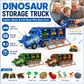 🦖50% OFF NOW! Interactive Dinosaur Transporter Toy Truck, Dinosaur Storage Carrier Truck with Lights & Music, Pull‑Back Mini Dino Cars & Dino Figures, Kids Dinosaur Play Set for Boys & Girls Gift