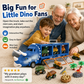 🦖50% OFF NOW! Interactive Dinosaur Transporter Toy Truck, Dinosaur Storage Carrier Truck with Lights & Music, Pull‑Back Mini Dino Cars & Dino Figures, Kids Dinosaur Play Set for Boys & Girls Gift
