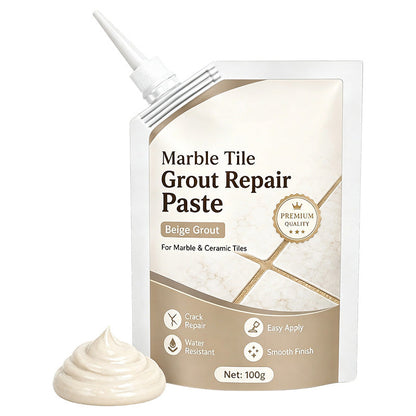 🏠50% OFF NOW! Beige Marble Tile Grout Repair Paste, Water‑Resistant Scrub‑Proof Tile Joint Filler, No‑Shrink Grout Restoration Paste for Marble & Ceramic Tiles Bathroom Kitchen Floor