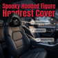 👻50% OFF NOW! Spooky Hooded Figure Car Headrest Cover, Universal Fit Funny Halloween Car Seat Headrest Protector, Premium Fabric Scary Prank Decoration for Vehicle Interior