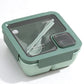 🍱50% OFF NOW! Portioned Microwave‑Safe Lunch Box with Cutlery Storage, 850ML Compartment Bento Box, Leak‑Proof Food Container for Office, School & Outdoor Meal Prep