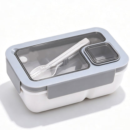 🍱50% OFF NOW! Portioned Microwave‑Safe Lunch Box with Cutlery Storage, 850ML Compartment Bento Box, Leak‑Proof Food Container for Office, School & Outdoor Meal Prep