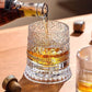 🥃50% OFF NOW! 360° Rotating Whiskey Glass Tumbler – Vintage Embossed Crystal Spinning Old Fashioned Glass, Luxury Rotatable Cocktail Glass for Bar, Home & Party