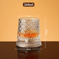 🥃50% OFF NOW! 360° Rotating Whiskey Glass Tumbler – Vintage Embossed Crystal Spinning Old Fashioned Glass, Luxury Rotatable Cocktail Glass for Bar, Home & Party