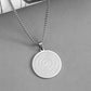 📿50% OFF NOW! Stainless Steel Arabic Calligraphy Pendant Necklace‑ Round Islamic Scripture Engraved Medallion Necklace, Religious Faith Jewelry Gift for Men & Women