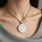 📿50% OFF NOW! Stainless Steel Arabic Calligraphy Pendant Necklace‑ Round Islamic Scripture Engraved Medallion Necklace, Religious Faith Jewelry Gift for Men & Women