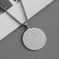 📿50% OFF NOW! Stainless Steel Arabic Calligraphy Pendant Necklace‑ Round Islamic Scripture Engraved Medallion Necklace, Religious Faith Jewelry Gift for Men & Women