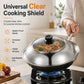 🍳50% OFF NOW! Stainless Steel Splash‑Proof Pot Lid with Glass Window‑ Universal Clear Cooking Shield, Heat‑Resistant Visible Lid Cover, Anti‑Splash Replacement Lid for Woks & Pans