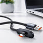 ⚡50% OFF NOW! 100W‑Rated 90° USB‑A to USB‑C Cable‑ Right‑Angle Braided Fast Charging Cord, Tangle‑Free Shape‑Memory Gaming Charger Cable for Phones & Tablets