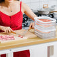3 Layer Reusable Food Storage Containers with Lid Clear Fridge Crisper