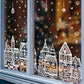 🎄50% OFF NOW! Christmas Village Window Cling Set‑ White Xmas Town Scene Static Window Decals, Snowflake House Reusable Stickers for Holiday Glass Decor, Home & Shop Christmas Ornaments