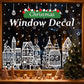 🎄50% OFF NOW! Christmas Village Window Cling Set‑ White Xmas Town Scene Static Window Decals, Snowflake House Reusable Stickers for Holiday Glass Decor, Home & Shop Christmas Ornaments