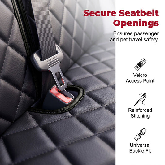 🚗50% OFF NOW! Foldable Dog Car Seat‑ Quilted Waterproof Pet Travel Carrier, Safety Seatbelt Opening Design Portable Dog Booster Seat for Car Travel