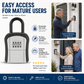 🔐50% OFF NOW! Wall‑Mount Waterproof Key Lock Box‑ 4‑Digit Combination Key Storage Safe Box, Hangable Outdoor Key Holder for Home, Rental, Office & Job Site