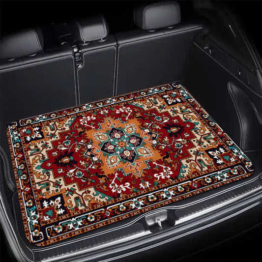 🚗50% OFF NOW! Universal Bohemian‑Style Car Trunk Mat‑Non‑Slip Backing Vintage Pattern Cargo Liner, Wear‑Resistant Decorative Trunk Protector Pad