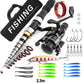 🎣50% OFF NOW! Telescopic Fishing Rod and Reel Full Kit – Portable Collapsible Fishing Pole Set with Line, Lures & Hooks for Freshwater Saltwater Beginner Fishing