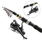 🎣50% OFF NOW! Telescopic Fishing Rod and Reel Full Kit – Portable Collapsible Fishing Pole Set with Line, Lures & Hooks for Freshwater Saltwater Beginner Fishing