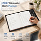 📔50% OFF NOW! 2027 Minimalist Daily Planner Notebook‑ 365‑Day Layout Journal, Lay‑Flat Binding Ink‑Proof Paper PU Cover Agenda for Time Management